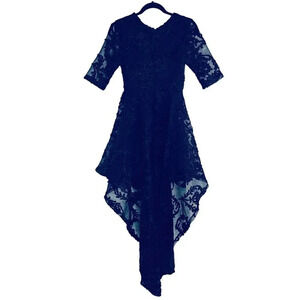 Akira Chicago Black High Low Lace Cinderella Dress Women's Size Small NEW